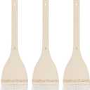 3 PCS 3 Inch Flat Hake Brushes, Soft Goat Hair Brush and Hake Paint Brush with Solid Wooden Handle, Hake Brushes Set for Watercolor Pottery Painting Arts