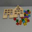 Woodtoe Wooden Building Blocks Set for Kids, 24 PCS Rainbow Gem Cubes Stacking Blocks - 2 Wood House, Montessori Stacking Toy for Toddlers, Educational STEM Sensory Birthday Toy for Boys Girls 3-6