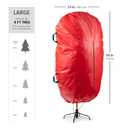 ZOBER Upright Christmas Tree Storage Bag With Drawstring Hem- Fits 9 Ft Trees - Plastic, Waterproof Christmas Tree Bag For Storage Box For Xmas - Strong, Durable Handles - Red