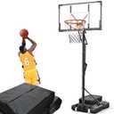 Basketball Hoop Outdoor 10 FT Height Adjustable Basketball Goals Systems Portable with 44" Backboard and Wheels for Youth Adults Kids - Backyard, Driveway, Indoor Play