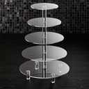 5 Tier Acrylic Cupcake Stand, Extra Thick 5mm Base, Large Cupcake Tower, Multi Tiered Cake Stand Round Clear Holder for Dessert Table Display, Weddings, Birthday Party, Graduation, Pastry, Donut Tree