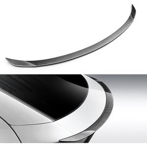 ABS Spoiler for Tesla Model Y Juniper 2026, Matte Carbon Fiber Look Trunk Wing, Rear Lip Spoiler for Sporty Appearance & Aerodynamic Performance, Easy No-Drill Installation