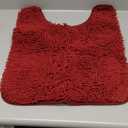 OLANLY Toilet Rugs U-Shaped 24x20, Extra Soft Absorbent Chenille Contour Bathroom Rugs for Toilet, Dry Quickly, Machine Washable, Non-Slip Bath Mat, Burgundy