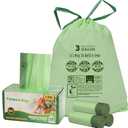 3 Gallon Compostable Trash Bags with Drawstring, Heavy Duty Extra Thick 1 Mil, 11.36 Liter, 50 Bags, Small Kitchen Food Scrap Waste Bag, US BPI and OK Compost Home Certified(3 Gallon 50 Count)