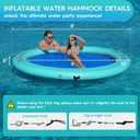 CALOBANA 8' x 8' Heavy Duty Floating Hammock for Multi Person Party Lake Floating Island with Mesh Water Rafts for Lake Tanning Pool Lounger Float for Adults Round Float Mat