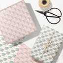 3 x FIEHALA 12 Pcs Pink Christmas Wrapping Paper Nutcracker Christmas Tree Design Xmas Gift Wrap for Girls Kids Women Holiday Celebration - 20 x 28 Inches Per Sheet