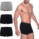 AIRCUTE Washable Absorbency Urinary Incontinence Underwear for Men Bladder Leakage Protection Boxer Briefs, 3 Pack (Black-black-gray)