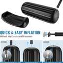 Boat Fenders 4 Pack 10 x 28 Inches Ribbed Center Hole Boat Fenders Bumpers for Docking, Comes with 4 Lines and Pump to Inflate