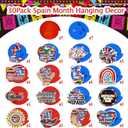 30pcs Hispanic Heritage Month Hanging Swirls,Latino Mexican Spanish Flag Decor for Celebrate Spanish Speaking Countries Party Classroom Home Office decorations
