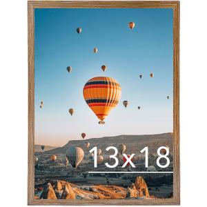 13x18 Picture Frame Rustic Brown for Poster Photo Picture, Horizontal and Vertical Formats for Wall Hanging, 13 x 18 Wall Gallery Poster Photo Frame for 13 by 18 Photos Posters, Rustic Brown