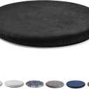 Round Memory Foam Chair Cushion Circle Bar Stool Pad Detachable Chair Seat Cushion with Removable Cover and Rubber Back Anti Slip Kitchen Dining Chair Pad 11 Inches Black