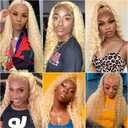 Blonde Bundles Human Hair 613 Kinky Curly Bundles Human Hair 26 28 30 inch 3 Bundle AuokMar Brazilian Unprocessed 613 Blonde Curly Wave Bundle 300g
