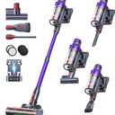 SMOTURE Cordless Vacuum Cleaner, 650W 55KPA 70Mins Vacuum Cleaners for Home, Cordless Stick Vacuum with LED Touch Screen, Anti-Tangle Wireless Vacuum, Handheld Vacuum for Pet Hair/Carpet/Floor (50KPA)