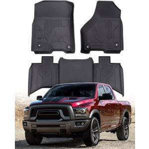 Floor Mats for Dodge Ram 1500 Classic 2024 2023 2022 2021 2020 2019 Dodge Ram 1500/2500/3500 2018 2017 2016 2015 2014 2013,All Weather Protection Custom Fit Floor Mat for Dodge Ram Accessories