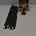 Industrial Curtain Rods for Windows 66 to 120 Inches, Blackout Wrap Around Curtain Rod, for Indoor and Outdoor, 5/8 Inch Diameter, 65 to 120 Inches, Black