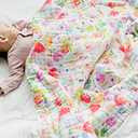 Baby Swaddle Blanket - 100% Muslin Cotton Unisex Soft Swaddle Wrap for Baby Boys or Girl - Neutral Newborn Receiving Blankets - Nursery Swaddling Babies - 47 x 47 (Watercolor Floral)
