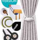 Magnetic Curtain Tiebacks with Upgrade Larger Magnet, 2 Pack 16 Inch Drapery Holdbacks for Indoor & Outdoor Curtain - Black