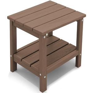 KINGYES Double Side Table, Adirondack End Table- Brown