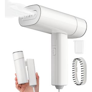 Clothes Steamer, Yabano Foldable 1200W Travel Garment Steamer Iron for Clothes with 140ml Tank for Home, Office and Travel, Handheld Fabric Steamer (White)