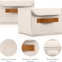 Decorative Linen Storage Boxes with Lids - Spacious Set of 2 Organizer Bins for Your Home Decor - The Perfect Small Container to Safely Store Photos, Documents and Memory Box Keepsakes in Style