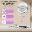 Auxmir 9" Large Lighted Makeup Mirror with Magnification, 1X/30X Double Sided Magnifying Mirror with Adjustable Height, Rechargeable Vanity Mirror with 3 Color Dimmable Lights, 360 Rotation