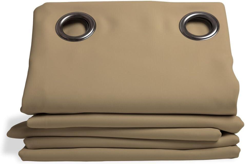 Moondream ThermActiv 2-in-1 Thermal Insulated & Blackout Curtain | Winter+Sommer | 100% Light Blocking | Patented Technology | Made in Europe | Grommet | 55" W x 95" L | Beige - Pelican MC8220