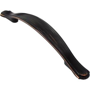 Alzassbg 10 Pack Oil Rubbed Bronze Cabinet Pulls, 3-3/4 Inch(96mm) Hole Centers Cabinet Handles Arch Kitchen Hardware for Cabinets and Drawer AL3028ORB