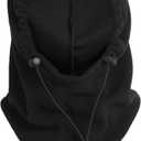 Heat Logic Sherpa Fleece Balaclava and Trapper Hat for Men, Warm Winter Face Mask for Adult, Face Cover Winter Hat (Black)