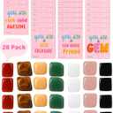 QianCannaor Valentines Day Gifts for Kids Classroom  28 Pack Non-Candy Valentines with Crystals & Gemstones, School Valentine Exchange Cards, Educational Classroom Party Favors for Boys & Girls