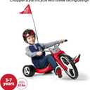 Radio Flyer Big Flyer Sport, for Kids 3-7, Chopper-Style Tricycle with 16-Inch Front Wheel, Adjustable Seat, Chrome Handlebars, Removable Racing Pennant, Performance Grip Tread, Tricycle for Kids, Large