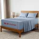 Mellanni Extra Deep Full Sheets - 4 PC Iconic Collection Bedding - Hotel Luxury, Ultra Soft, Cooling Bed Sheets - Wrinkle, Fade, Stain Resistant (Full, Blue Hydrangea)