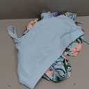 DAXIANG Teens Girls Two Piece Swimsuit Modest Ruffle Skirt Bathing Suit Adjustable Straps Tankini Set Removable Padded Sky Blue Size 16