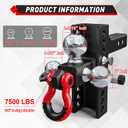 TYT Adjustable 4-in-1 Tri-Ball Hitch Ball Mount for 2-Inch Receiver