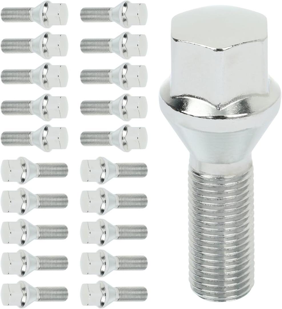 ECCPP 20 Pieces Wheel Lug Nuts M12x1.25 12mmx1.25 Wheel Lug Bolts Shank Length 28mm fits for 2015-2022 for Renegade |2018-2022 for Compass |2014-2022 for Cherokee