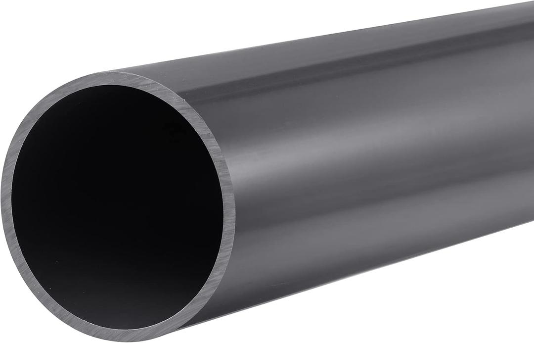 MECCANIXITY PVC Rigid Round Pipe 67.8mm ID 75mm OD 650mm Dark Grey High Impact for Water Pipe,Crafts,Cable Sleeve