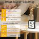 3 Pieces Digital Hygrometer Indoor Thermometer Humidity Meter with Accurate Temperature and Humidity Monitor for House, Baby Room, Office, Greenhouse, Cellar (Black)