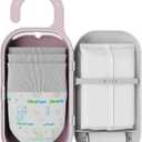 keepigo| Baby pink Diaper Bag Wipe Dispenser | 3-in-1 Portable Diaper Caddy Organizer, Baby Wipe Holder with Disposable Bags | Baby Essentials for Newborns, Toddlers, Travel & Baby Shower Gifts