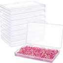 8 pack 4"x3" Rectangle Clear Plastic Storage Box with Double Hinged Lids for Photo, Pencil, Craft Tools, and Other Small Accessories