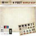 Melee Mats DND Map Starter Set - 35 x 48", Wet & Dry Erase Battle Terrain Grid for Dungeons and Dragons - Ultimate Tabletop Gaming Experience with Accessories