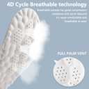 2 Pairs 4D Cloud Insoles for Men Women, 4D Cloud Technology Insole Super Soft, 4D Cloudsole Insoles Elastic Strong Arch Shock-Absorbing (Gray, US Men: 9-9.5/Women: 10.5-11)