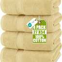 Utopia Towels 4 Pack Premium Bath Towels Set, 27 by 54 Inches, 100% Ring Spun Cotton 600GSM, Lightweight and Highly Absorbent Quick Drying Towels, Perfect for Daily Use, Beige