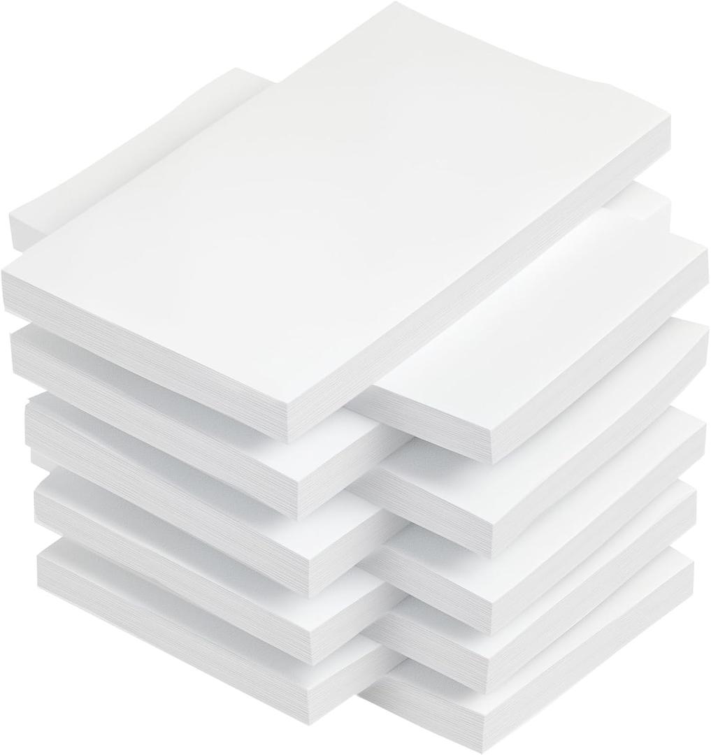 White Sticky Notes 3 x 5 in,10 Pads Large Notepads,100 Sheets/Pad Sticky Note Pads,1000 Sheets in Total Long Memo Pads, Super Sticky Pads for Office, School, Home, Meeting, Notebook Monitors Wall