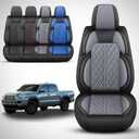 Car Seat Covers Custom Fit for Toyota Tacoma 2016-2023 Breathable Waterproof Faux Leather Protective Seat Cover with Pickup Truck (Black & Grey, Full Set)