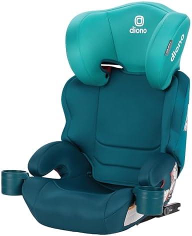 Diono Everett NXT High Back Booster Car Seat with Rigid Latch, Lightweight Slim Fit Design, 8 Years 1 Booster Seat, Blue Razz Ice