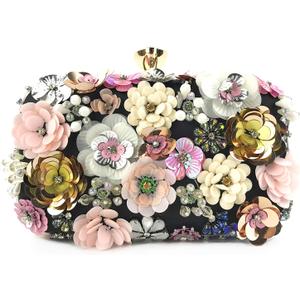 Women Clutches Flower Evening Handbag Chain Strap Shoulder Bag
