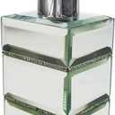 Elegant Home Fashions Leah Mirrored Lotion Pump with Crystal Beads, Mirror Finish, White (1 Count (Pack of 1))