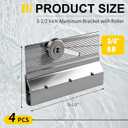 4 PCS Frameless Shower Door Roller Replacement, M-6053 Top Bracket Assembly with 3/4" Ball Bearing Wheels, Aluminum Shower Door Rollers for 1/4" Glass, Chrome Finish