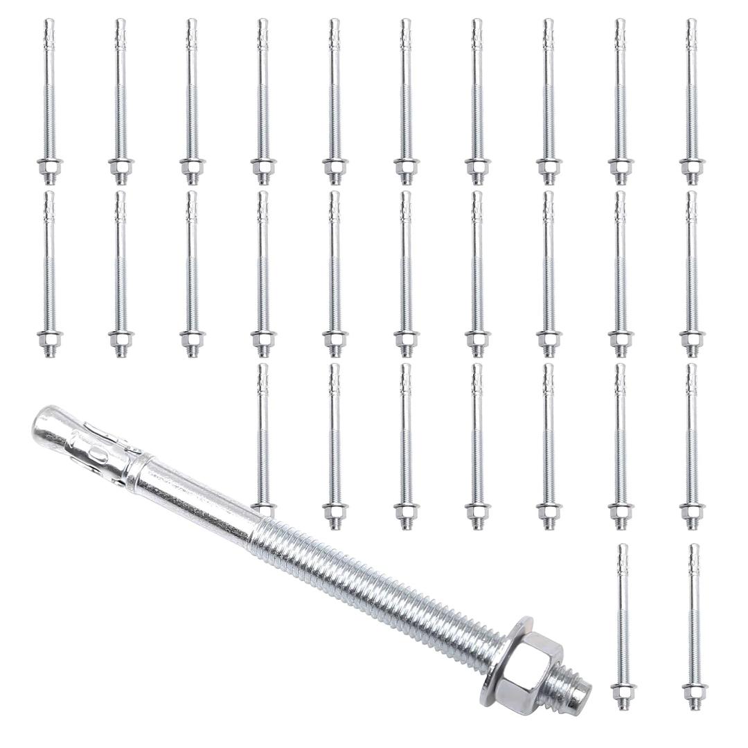 1/2" x 7" Concrete Anchors Wedge Anchor, Carbon Steel,30 Pcs