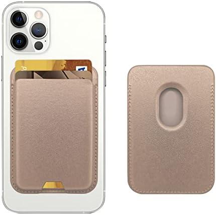 Magnetic Wallet Compatible with MagSafe for iPhone 16 15 14 13 12 Pro Max Plus Model, Mag 3 Safe Card Holder Stick on for Apple Cell Phone, RoseG