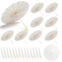 IuGlas 60 Pack White Paper Umbrellas 23.6 Inch Paper Decorative Chinese Japanese Parasol Umbrella DIY Oiled Painting Umbrellas Crafts for Wedding Bridal Party Decor